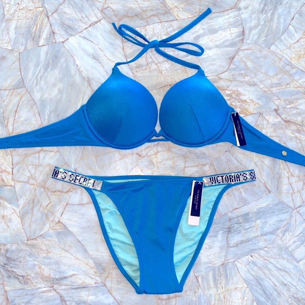 38C XL Halter BOMBSHELL ADD 2 CUPS Swimsuit Set Bikini Swim Top